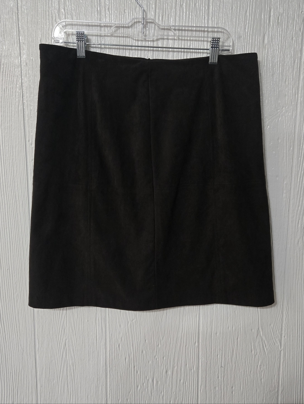 J. Jill Walnut Brown Autumn Faux Suede Pencil Mini A-Line Skirt NWT Size 10